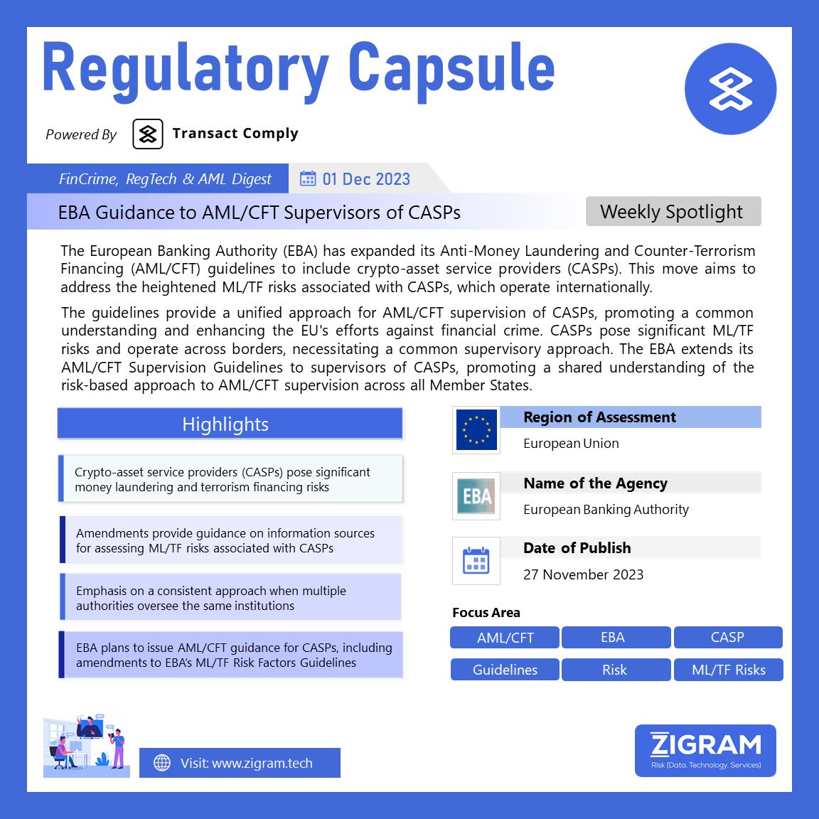 EBA issues guidance to AML/CFT supervisors of CASPs RC 01 Dec final sm