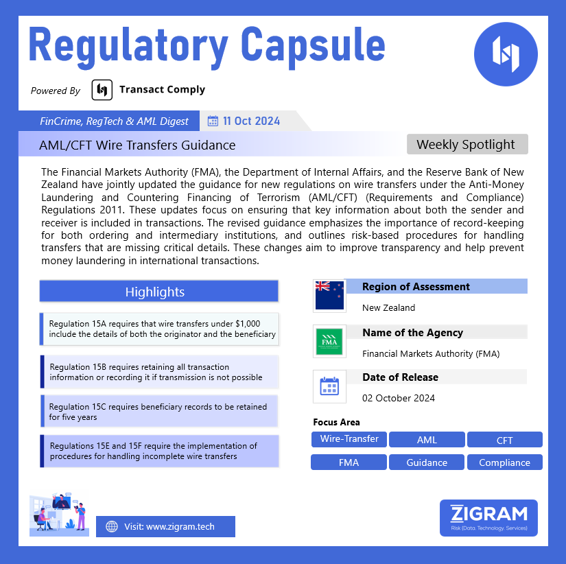 Guidance For The New Regulations Relating To Wire Transfers In The Anti-Money Laundering And Countering Financing Of Terrorism (Requirements And Compliance) Regulations 2011