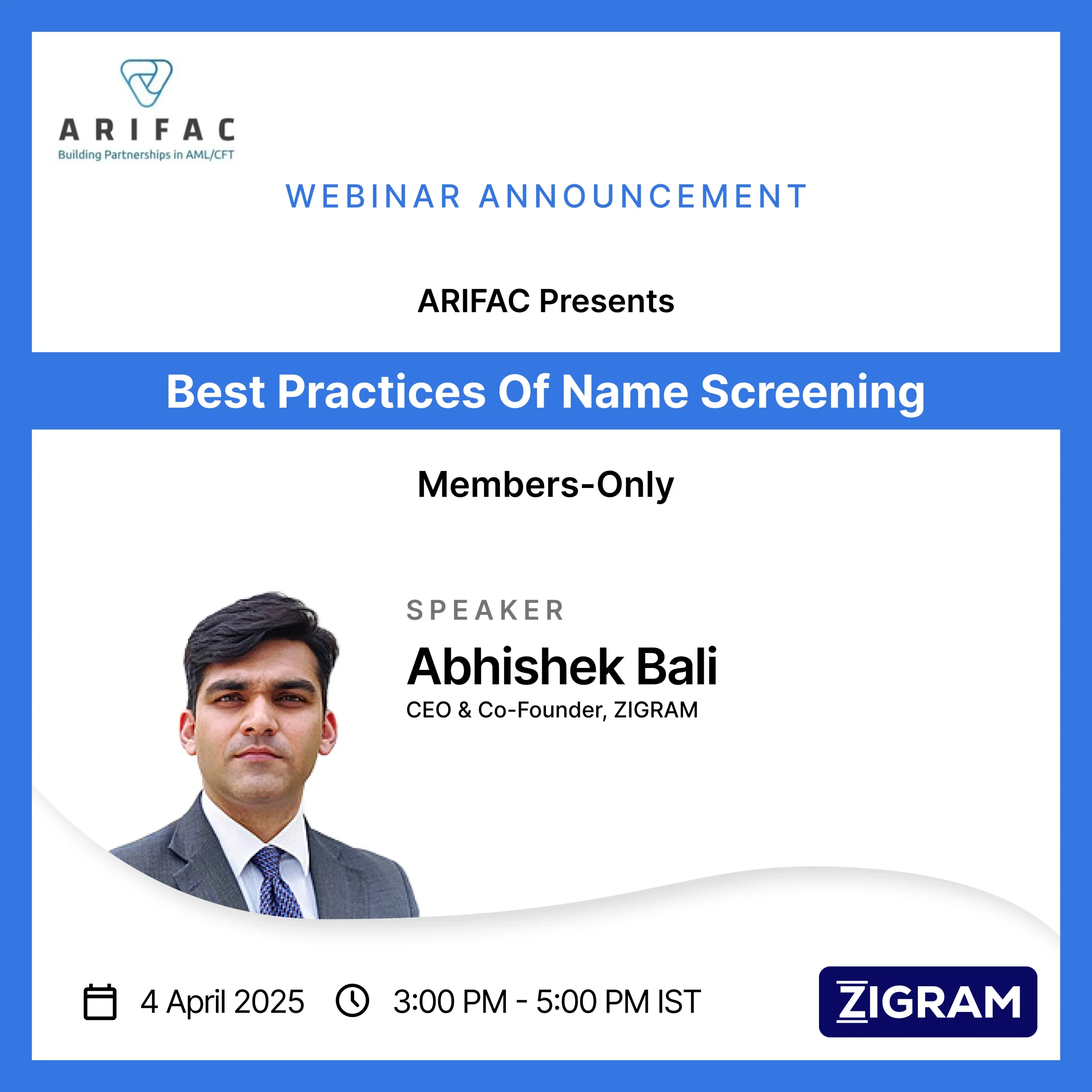 Best Practices of Name Screening – ARIFAC Webinar