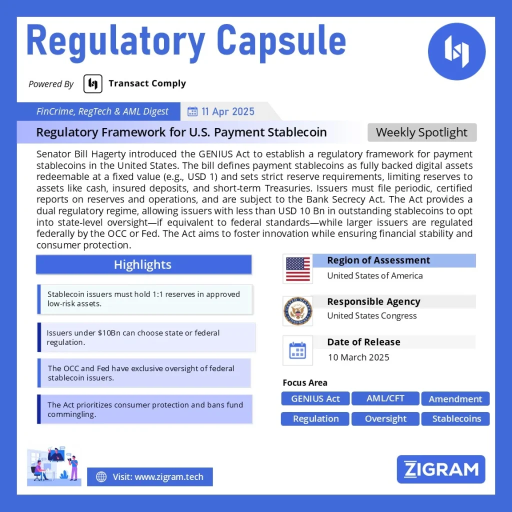 GENIUS Act Of 2025: Regulatory Framework For Payment Stablecoin