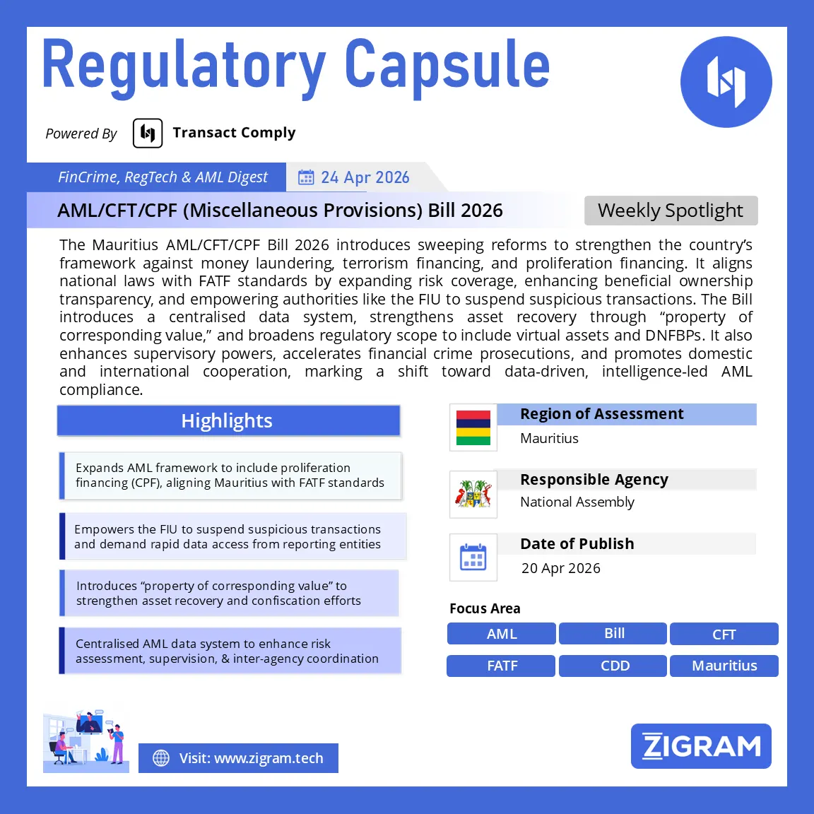 Mauritius AML/CFT/CPF Bill 2026: Key Provisions, FIU Powers & Compliance Impact